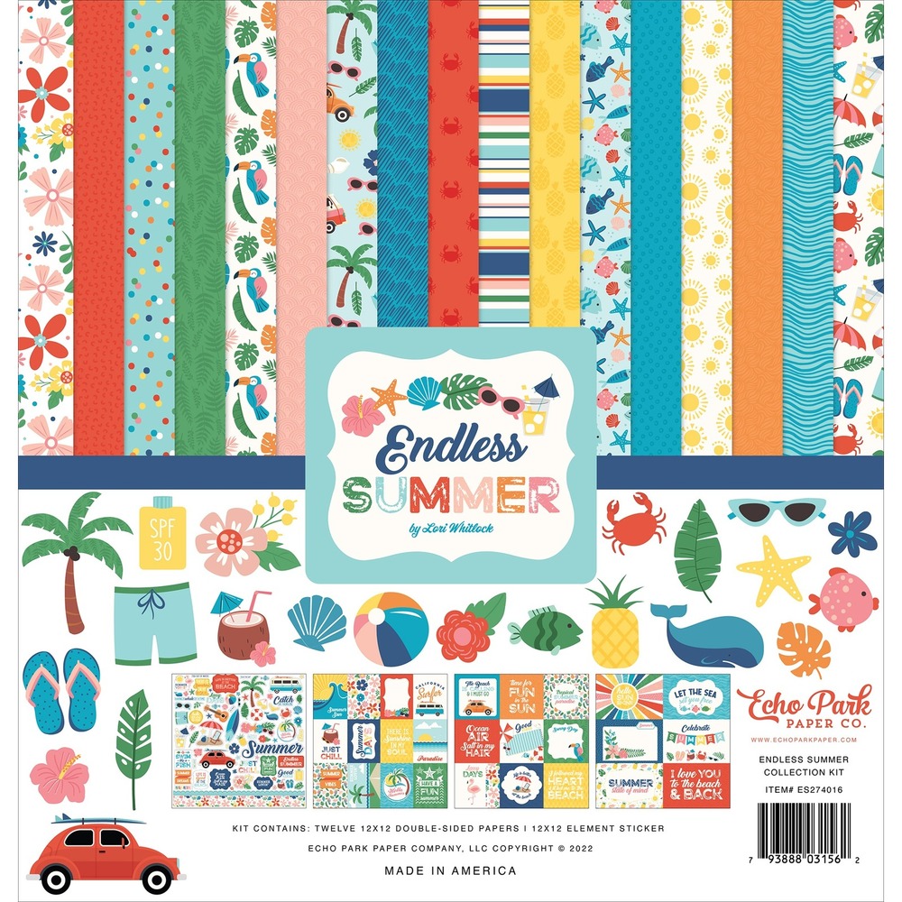 Echo Park Paper Endless Summer Collection Kit Scrapbooking Cardmaking Crafting